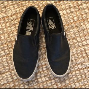 Black Leather Vans